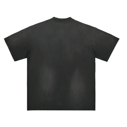 (Black & Pearlescent) "Jesus Saves" Heavy Wash Tee - 270 GSM