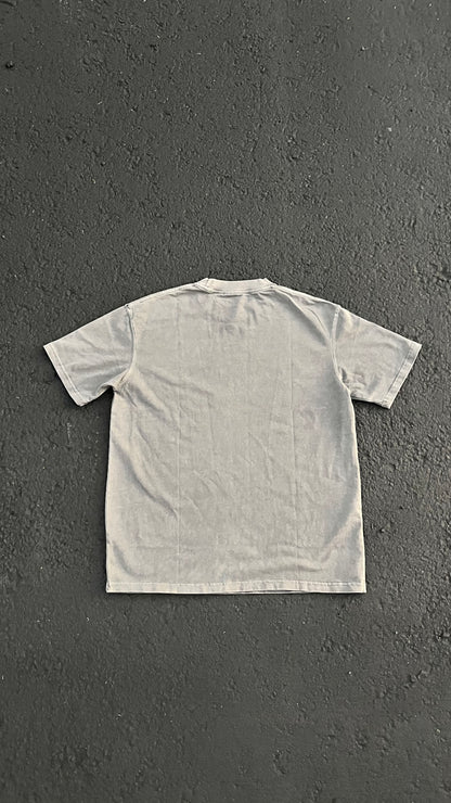 (Gray & Pearlescent) "Jesus Saves" Heavy Wash Tee - 280 GSM